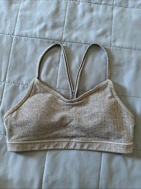 Lululemon Flow Y Bra in Heathered Slate Yoga Sports Bra